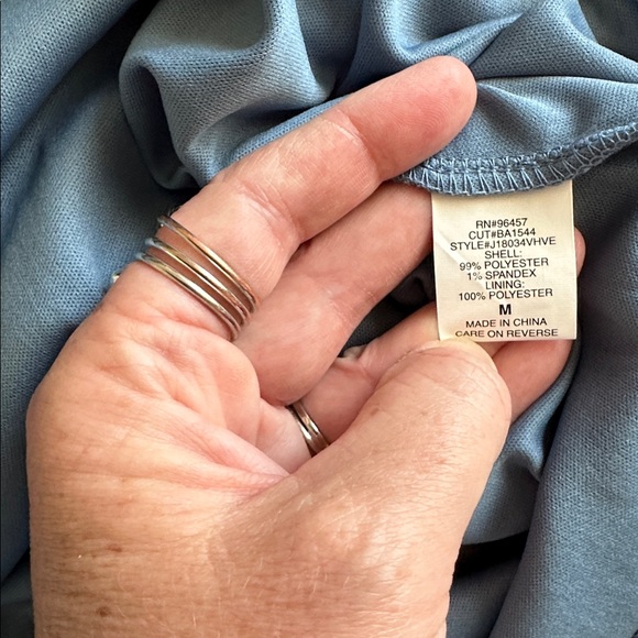 Eyeshadow Blue and Cream Patterned Mini Dress Size Medium - Picture 10 of 13